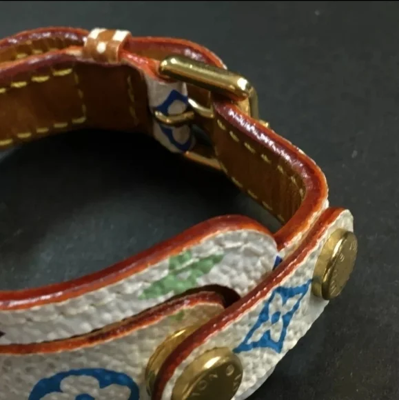 Louis Vuitton Monogram Multicolor Porte Address Bracelet Bangle with bag and box